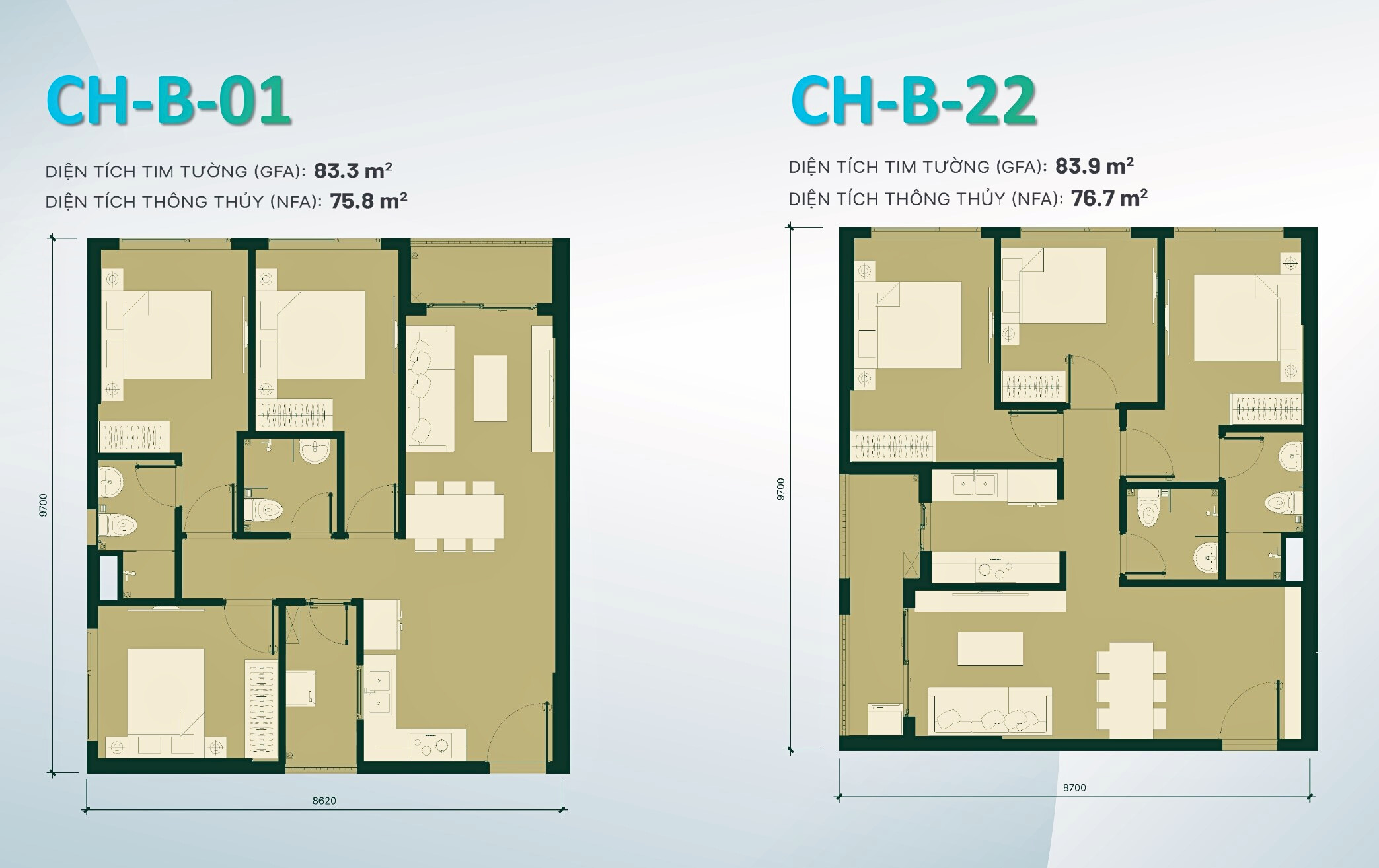 Căn 03pn Happy One Mori