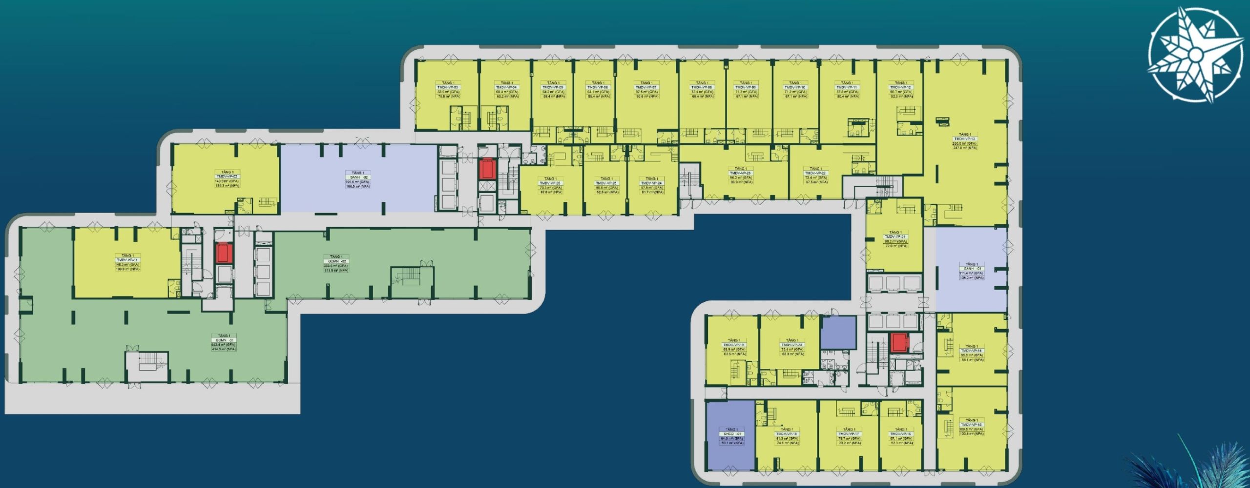 Mặt Bằng Tầng 01 Dự án Happy One Mori