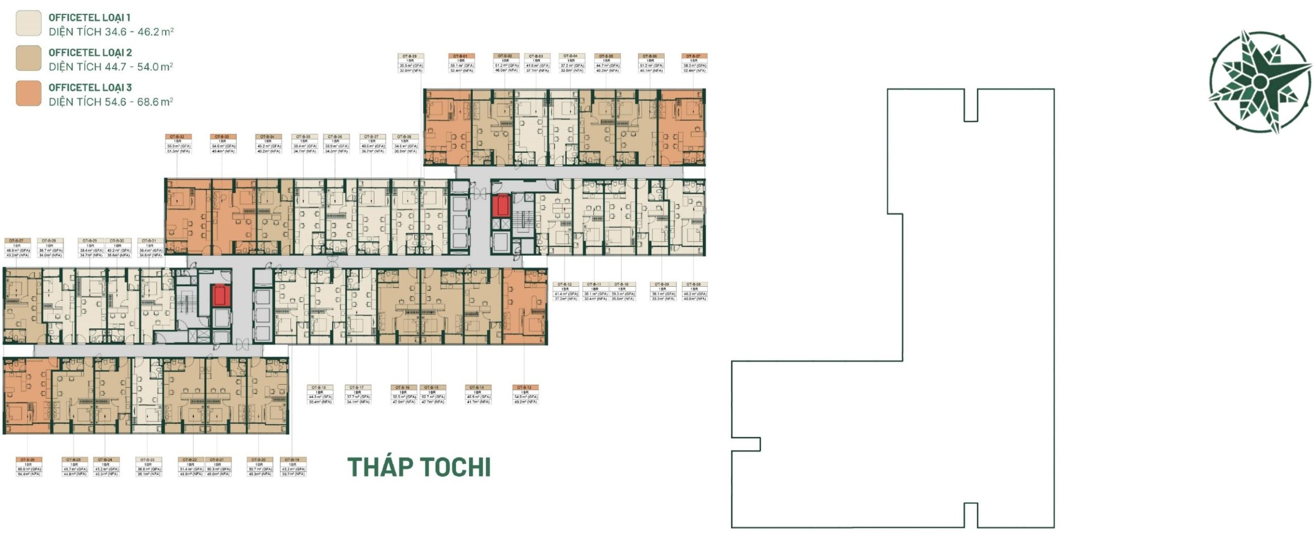 Mặt Bằng Tầng 04-07 Dự án Happy One Mori
